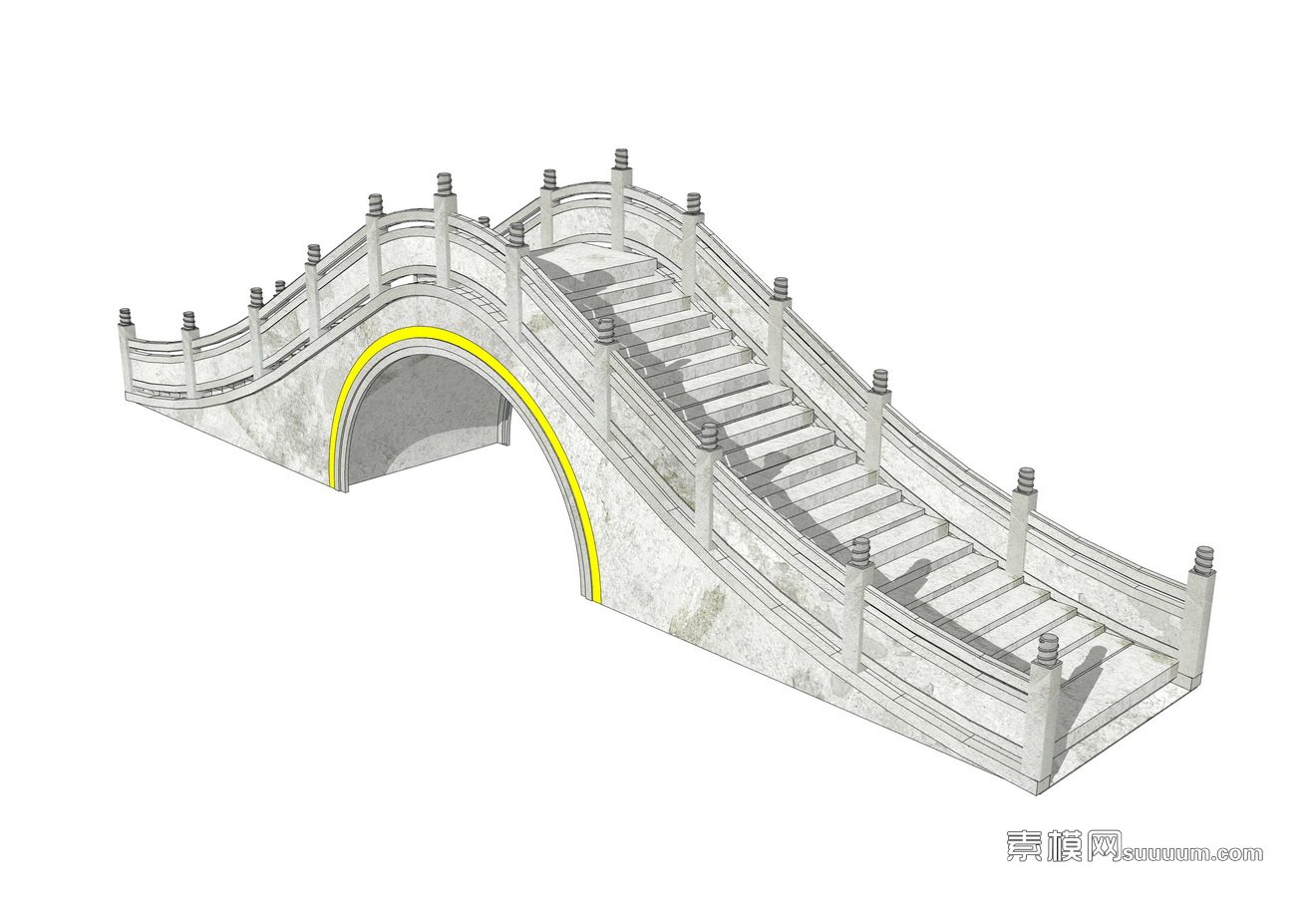 中式石拱桥su模型