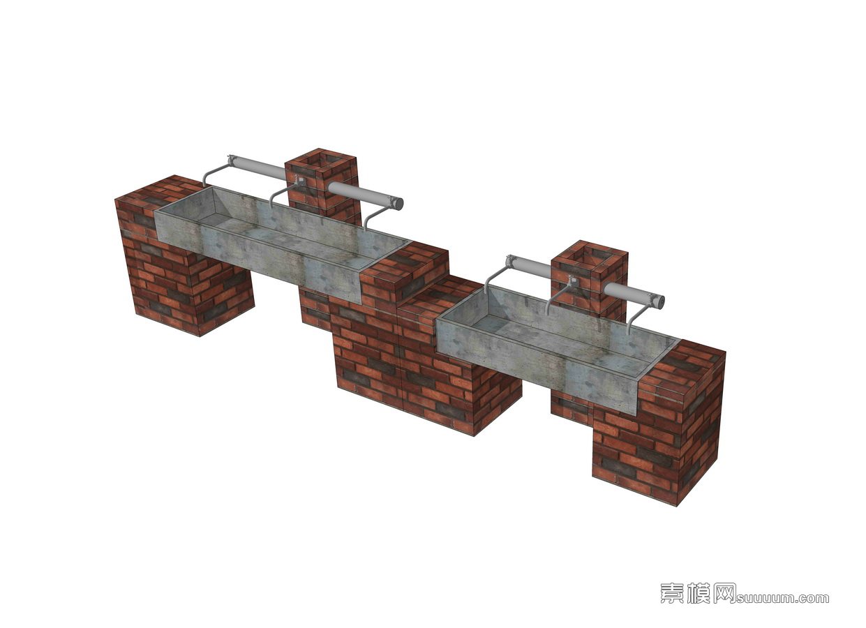 户外洗手台su模型