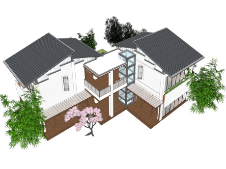 日式别墅SU模型