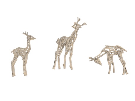 现代鹿雕塑SU模型