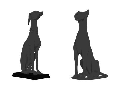 狗雕塑SU模型