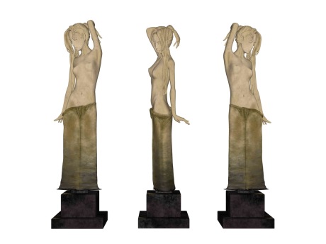 现代人物雕塑组合SU模型