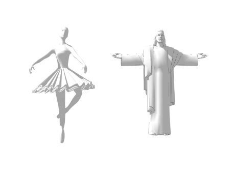 3D人物雕塑SU模型