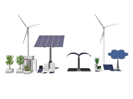 风能太阳能发电设备SU模型
