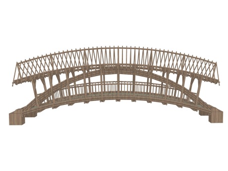 木结构景观桥SU模型