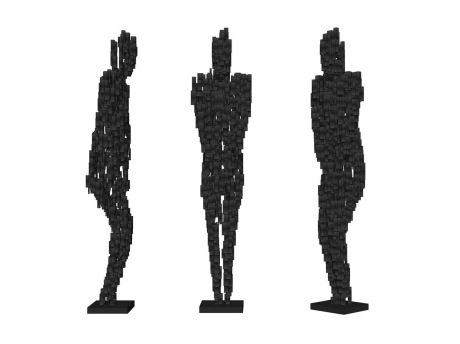 现代抽象人物雕塑摆件SU模型