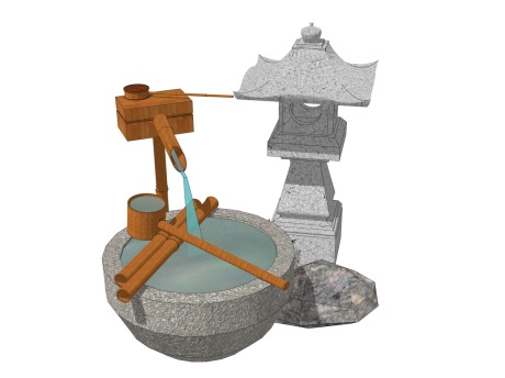 日式水景SU模型
