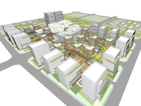 现代办公产业园SU模型