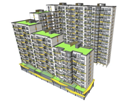 生态退台住宅SU模型