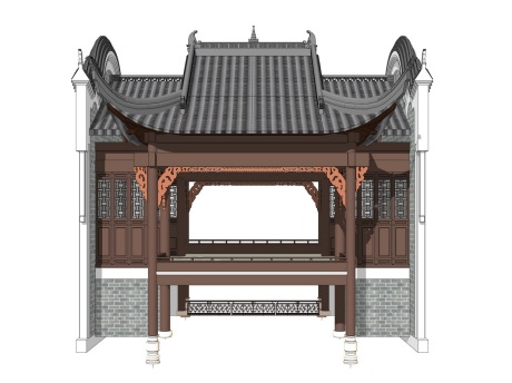 中式戏楼SU模型