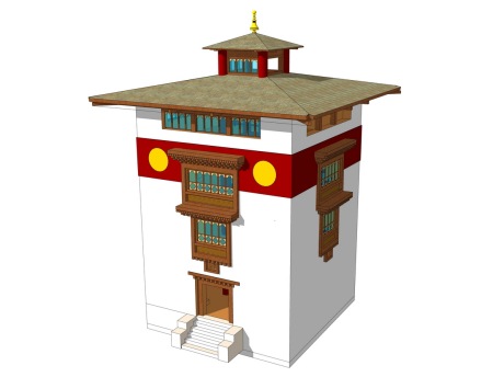 藏式建筑SU模型