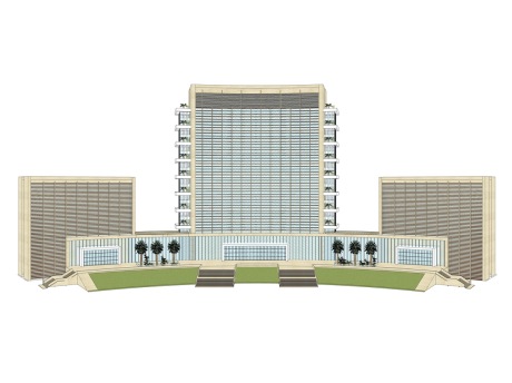 现代政府办公楼SU模型