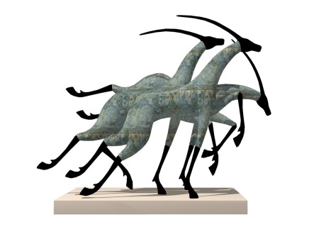 羚羊雕塑摆件SU模型