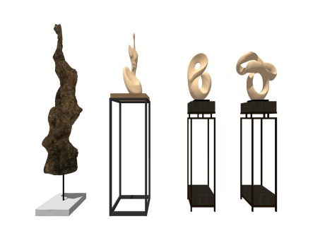 现代抽象雕塑摆件SU模型