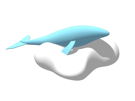云朵海豚雕塑SU模型