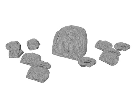 石头组合SU模型