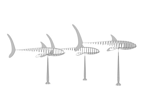 鲨鱼雕塑SU模型