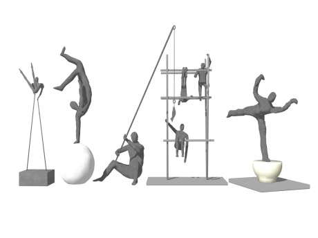 现代运动雕塑人物SU模型