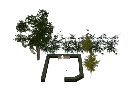 3D植物树竹子绿篱组合SU模型