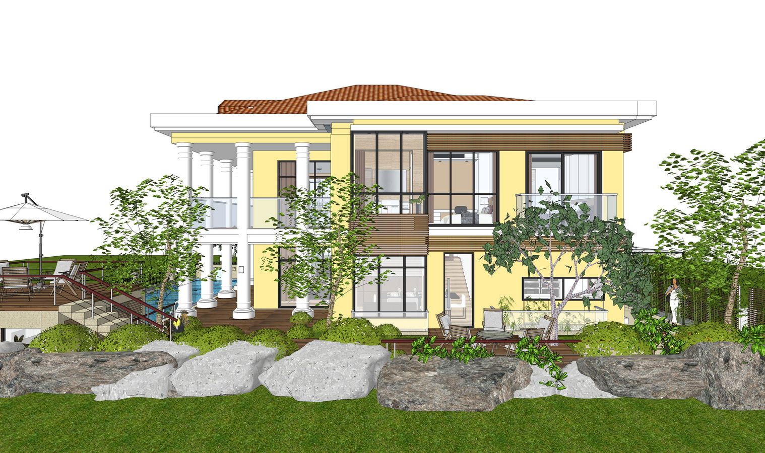 欧式独栋别墅su模型