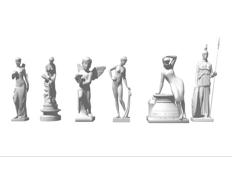 欧式人物雕塑组合SU模型