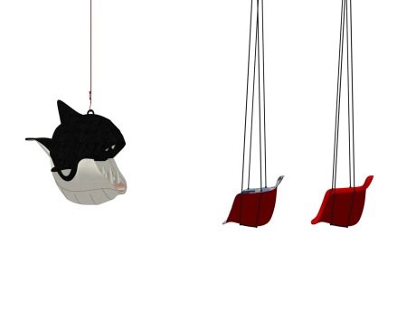 现代鲨鱼儿童吊椅SU模型