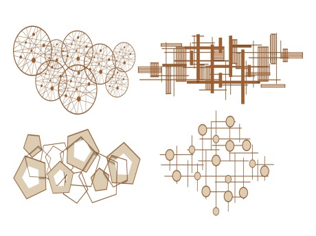 现代墙饰挂件组合SU模型