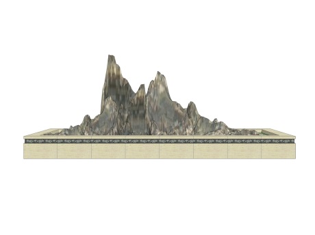 中式假山SU模型