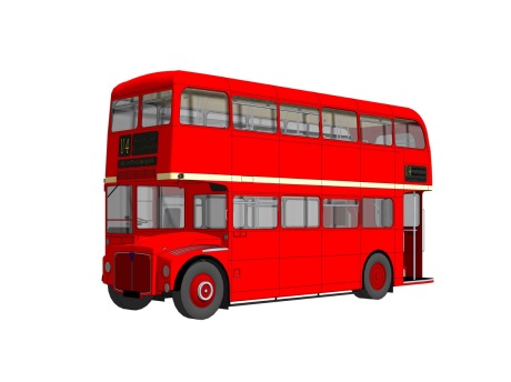 双层公交车观光车SU模型