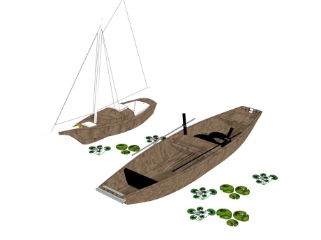 中式渔船SU模型