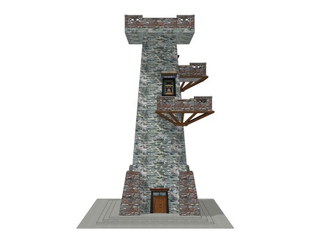 羌式碉楼SU模型