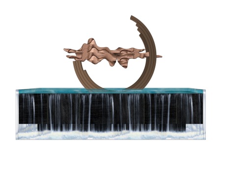 中式水景雕塑SU模型