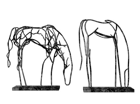 抽象马雕塑摆件SU模型