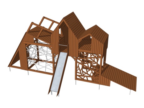 儿童娱乐木屋SU模型