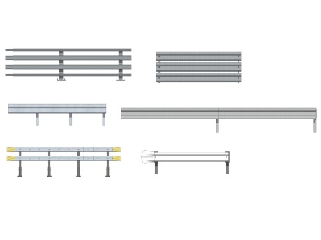 道路护栏组合SU模型