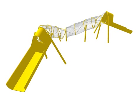 儿童攀爬网滑梯SU模型