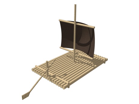 木筏SU模型