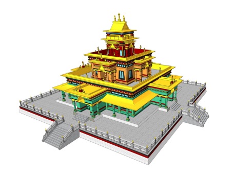 藏式观景台SU模型