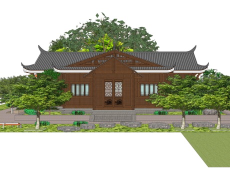 中式木屋SU模型