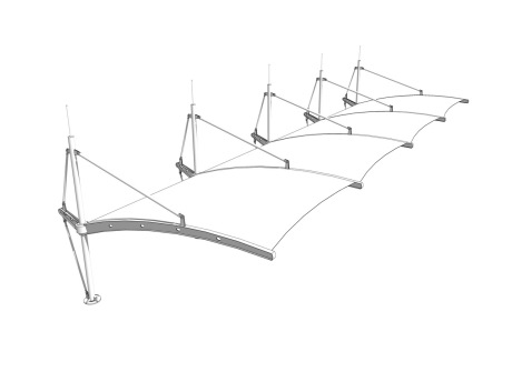 张拉膜雨棚SU模型