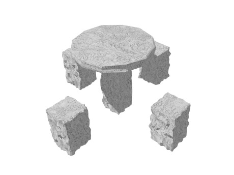 中式石桌石凳SU模型