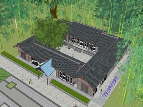 张家坝驿站SU模型