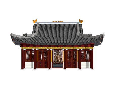 中式天王殿SU模型