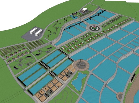 产业园区荷塘景观规划SU模型