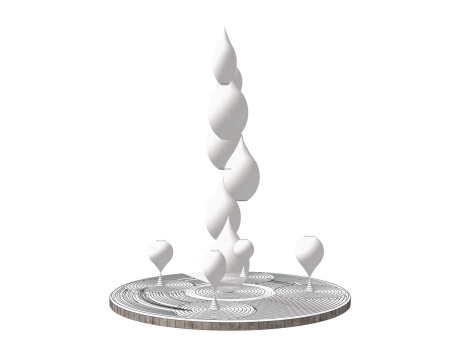 水滴雕塑SU模型