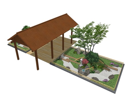 日式庭院景观SU模型