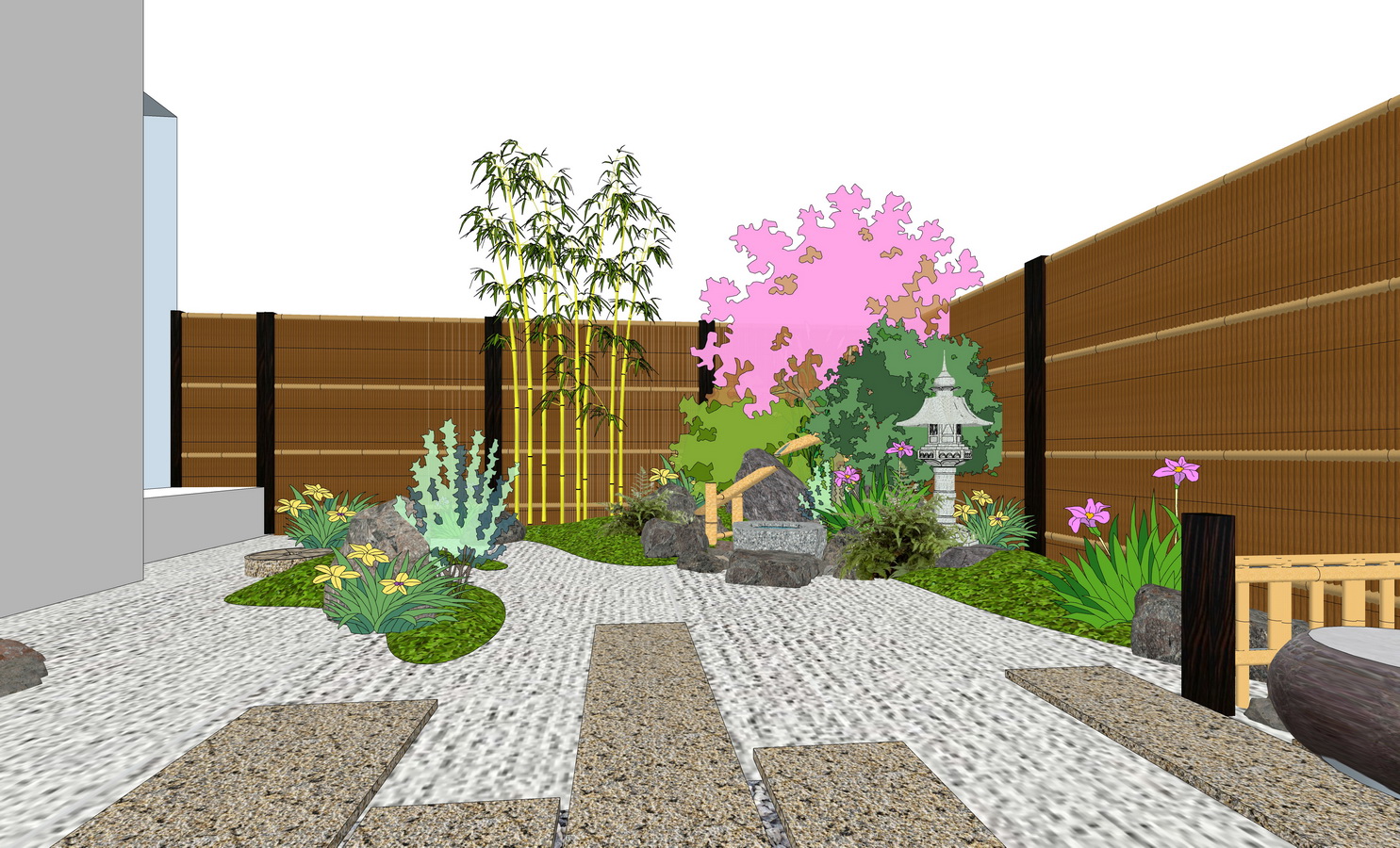 日式庭院景观su模型