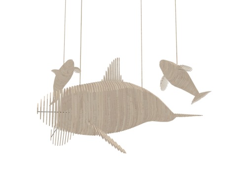 鲨鱼吊灯SU模型