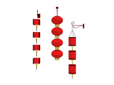 中式灯笼SU模型