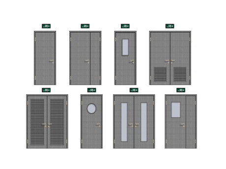 安全门消防门组合SU模型